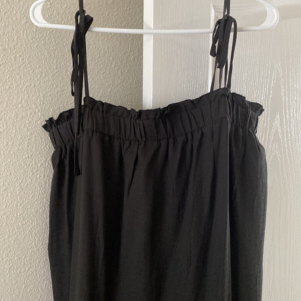 BTFBM Black Shoulder Tie Maxi Dress M - Picture 2 of 4